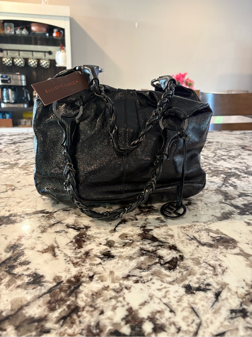 NWT Elliott Lucca Black Leather Shoulder Bag